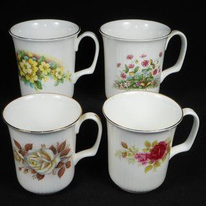 4 English fine bone china coffee mugs. RICHMOND UK